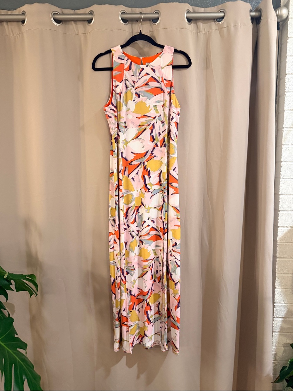 London Style Floral Dress in Pink and Orange
